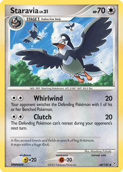 Staravia Pokémon card, number 64