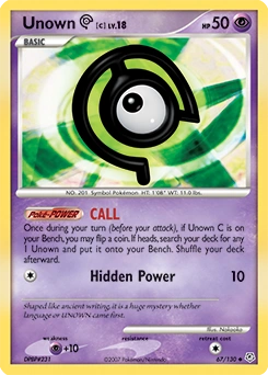 Unown [C] Pokémon card, number 67