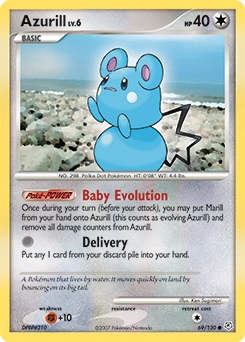 Azurill Pokémon card, number 69
