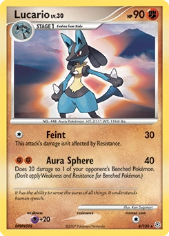 Lucario Pokémon card, number 6