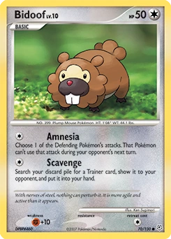 Bidoof Pokémon card, number 70