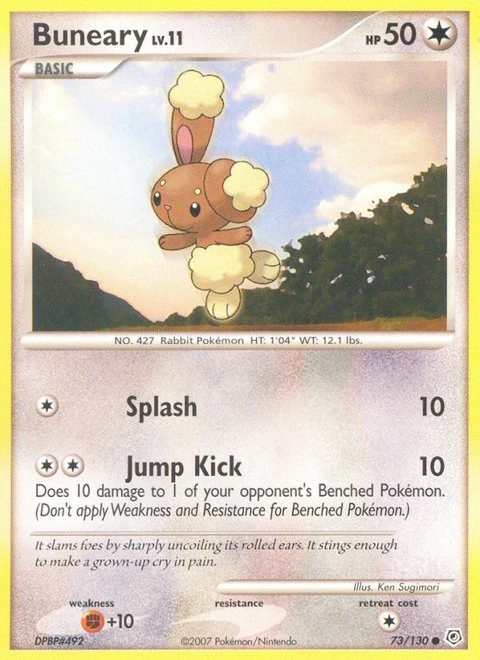 Buneary Pokémon card from Diamond & Pearl, number 73 (Standard print)
