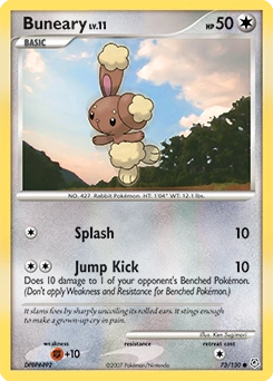 Buneary Pokémon card, number 73