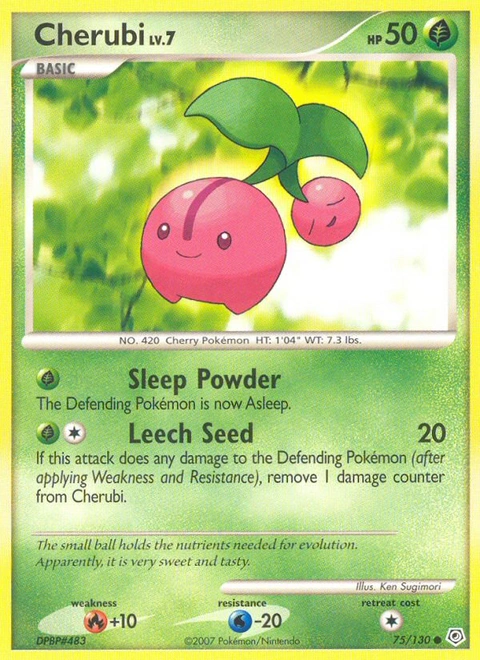 Cherubi Pokémon card from Diamond & Pearl, number 75 (Standard print)