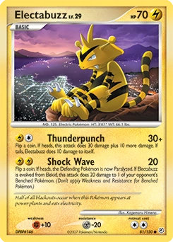 Electabuzz Pokémon card, number 81