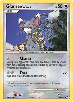 Glameow Pokémon card, number 83