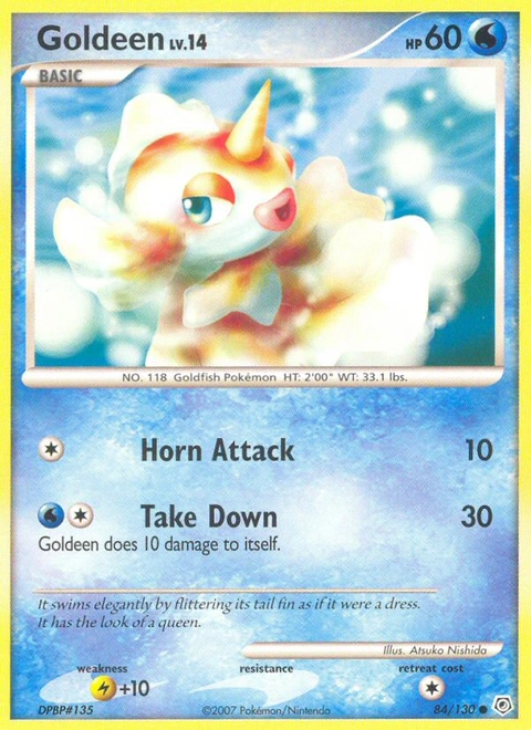 Goldeen Pokémon card from Diamond & Pearl, number 84 (Standard print)