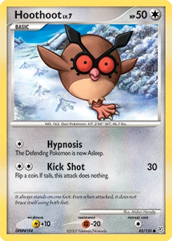 Hoothoot Pokémon card, number 85