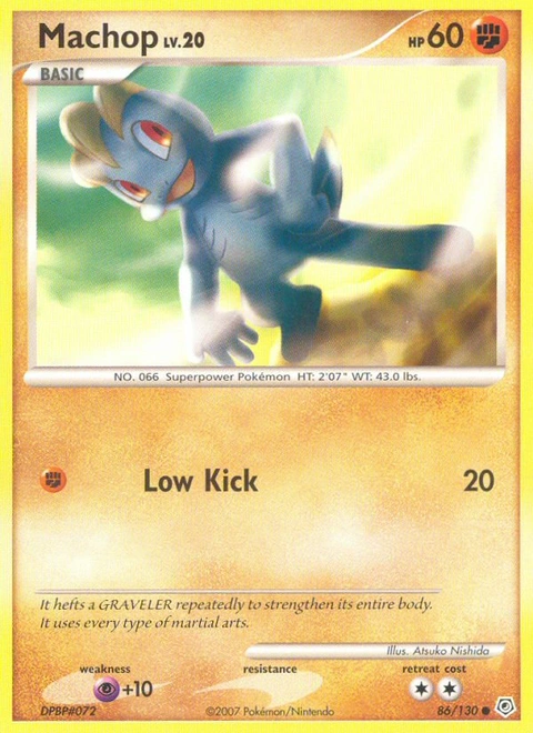 Machop Pokémon card from Diamond & Pearl, number 86 (Standard print)