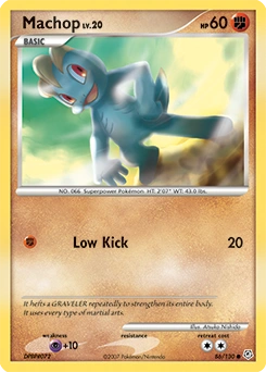 Machop Pokémon card, number 86