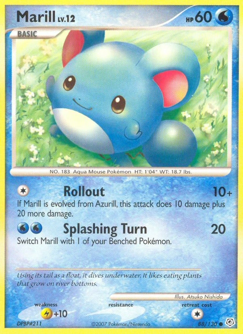 Marill Pokémon card from Diamond & Pearl, number 88 (Standard print)
