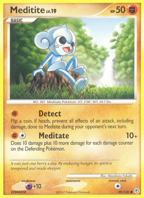 Meditite Pokémon card from Diamond & Pearl, number 89 (Standard print)
