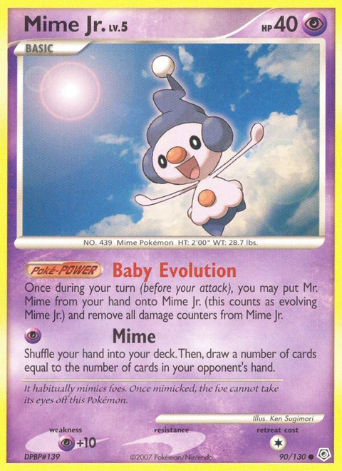 Mime Jr. Pokémon card from Diamond & Pearl, number 90 (Standard print)