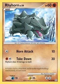 Rhyhorn Pokémon card, number 95