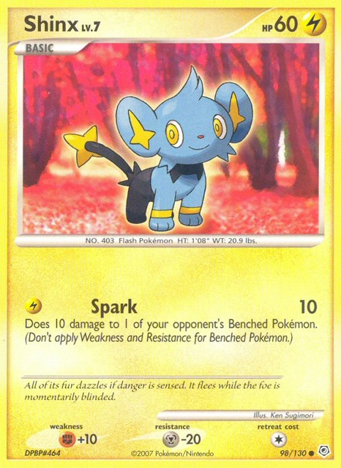 Shinx Pokémon card from Diamond & Pearl, number 98 (Standard print)