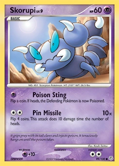 Skorupi Pokémon card, number 99