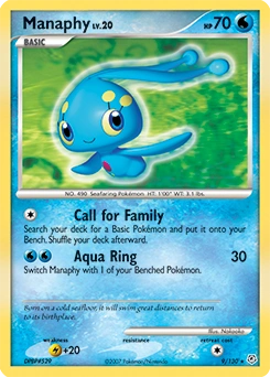 Manaphy Pokémon card, number 9