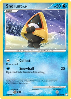 Snorunt Pokémon card, number 100