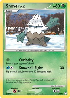 Snover Pokémon card, number 101