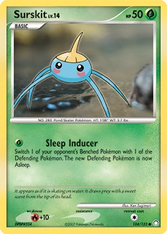 Surskit Pokémon card, number 104