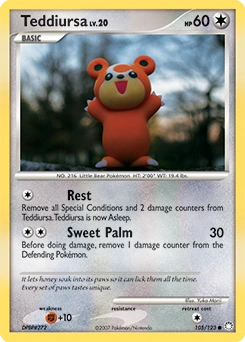 Teddiursa Pokémon card, number 105