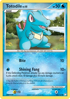 Totodile Pokémon card, number 106