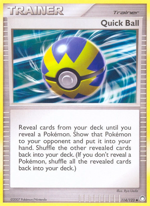 Quick Ball Pokémon card from Mysterious Treasures, number 114 (Standard print)