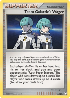 Team Galactic's Wager Pokémon card, number 115