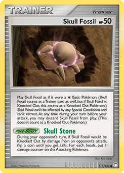 Skull Fossil Pokémon card, number 117