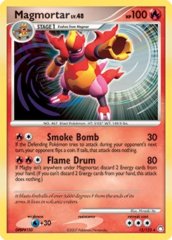 Magmortar Pokémon card, number 12