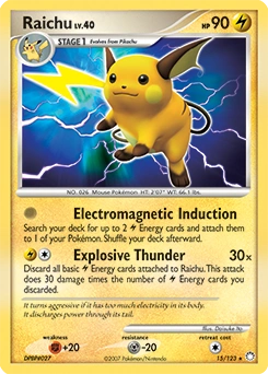 Raichu Pokémon card, number 15
