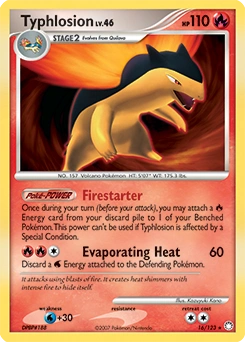 Typhlosion Pokémon card, number 16