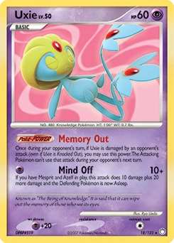 Uxie Pokémon card, number 18