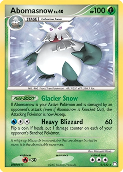 Abomasnow Pokémon card, number 19