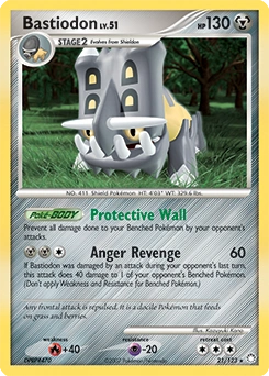 Bastiodon Pokémon card, number 21