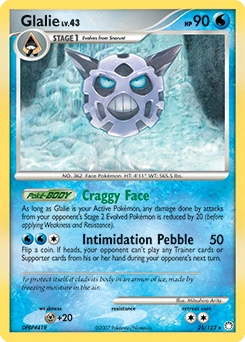 Glalie Pokémon card, number 25