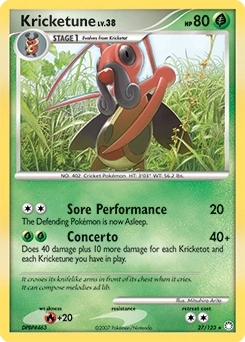 Kricketune Pokémon card, number 27