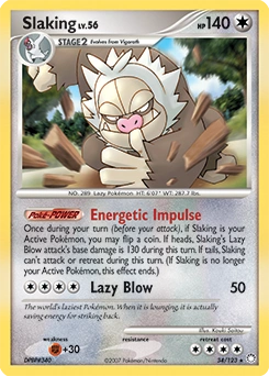 Slaking Pokémon card, number 34