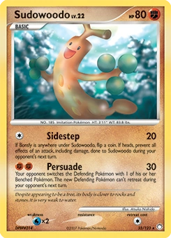 Sudowoodo Pokémon card, number 35