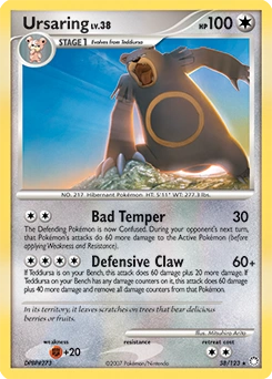 Ursaring Pokémon card, number 38