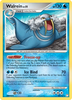 Walrein Pokémon card, number 39