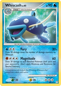 Whiscash Pokémon card, number 40