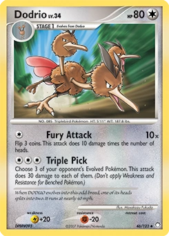 Dodrio Pokémon card, number 46