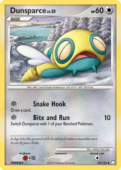 Dunsparce Pokémon card, number 47