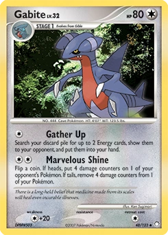 Gabite Pokémon card, number 48