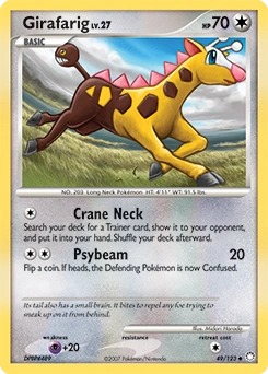 Girafarig Pokémon card, number 49