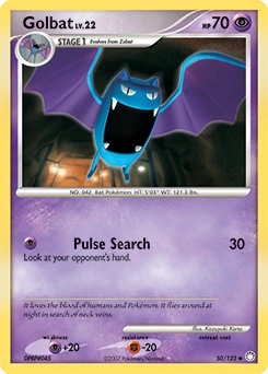 Golbat Pokémon card, number 50