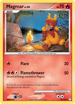 Magmar Pokémon card, number 54