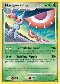 Masquerain Pokémon card, number 55
