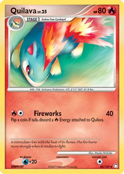 Quilava Pokémon card, number 60